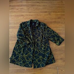 Torrid Black and Gold Chain Print Coat